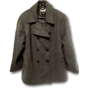 MDP Mario De Pinto Grey Wool Blend Coat Peacoat